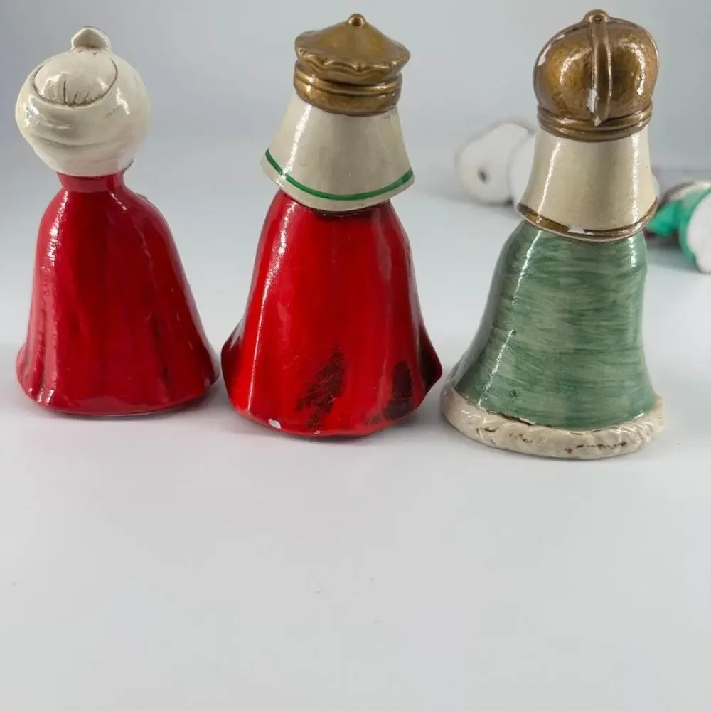 Vintage Chalkware Nativity Set 7 Pc Hand Painted MY Korea Figurines